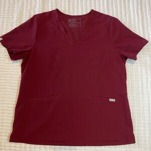 FIGS Technical Collection Burgundy Casma Three-Pocket Scrub Top™